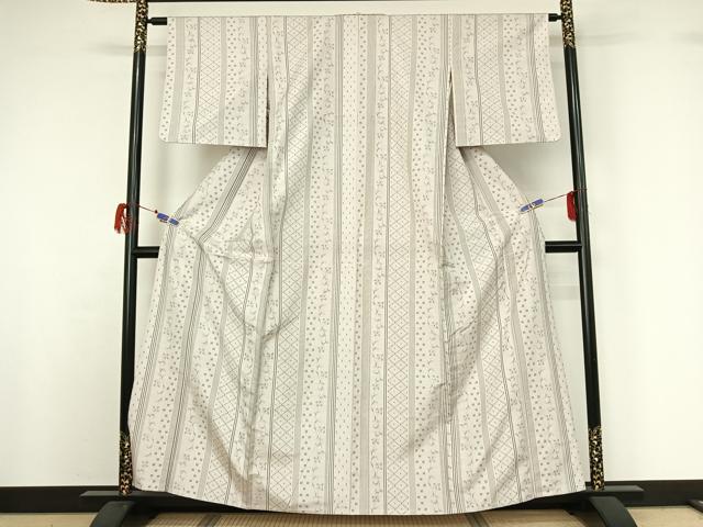 平和屋着物▽上質な紬 単衣 花間道 正絹 逸品 AABG7033jh