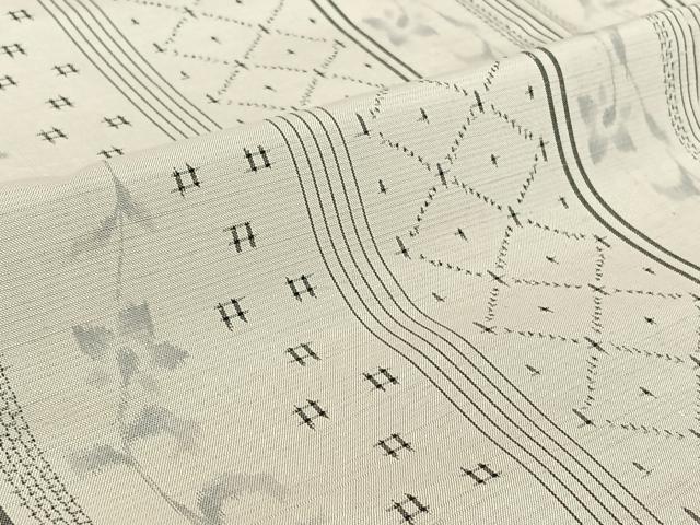 平和屋着物▽上質な紬 単衣 花間道 正絹 逸品 AABG7033jh