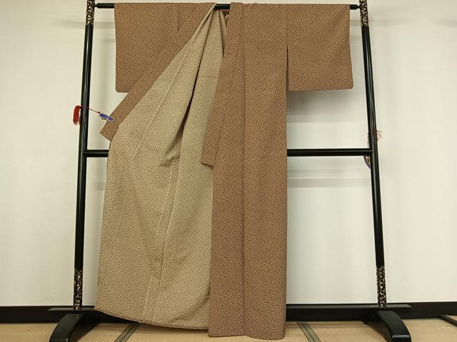 平和屋着物▽上質な小紋 単衣 花づくし文 正絹 逸品 AABG7042jh