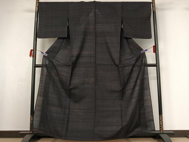 平和屋着物▽上質な紬 単衣 霞文 正絹 逸品 AABG7044jh
