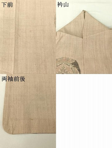平和屋着物▽本場結城紬 重要無形文化財 単衣 正倉院花文 正絹 逸品 AABG7045jh