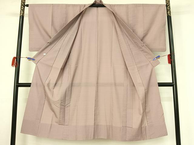 平和屋着物▽道中着 本場大島紬 スリーシーズン 春夏秋 塵除け 薄柿色 反端付き 正絹 逸品 AABG7048jh