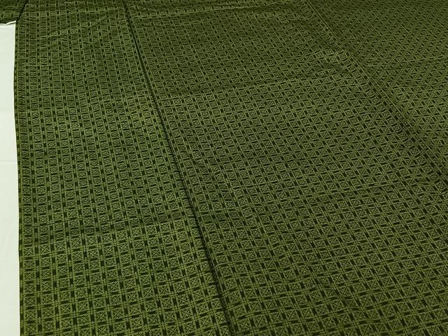 平和屋着物▽上質な紬 単衣 格子 正絹 逸品 AABG7050jh