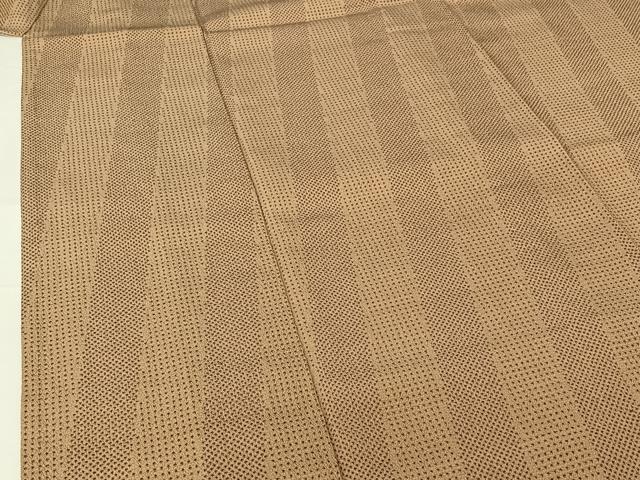 平和屋着物▽本塩沢 単衣 斜縞 正絹 逸品 AABG7054jh