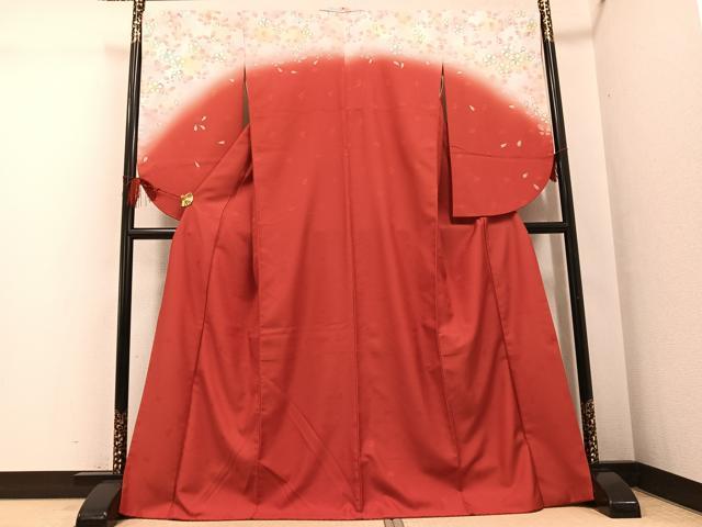 平和屋着物●小振袖 二尺袖 花蝶文 暈し染め 金彩 洗える着物 AABG7084ph