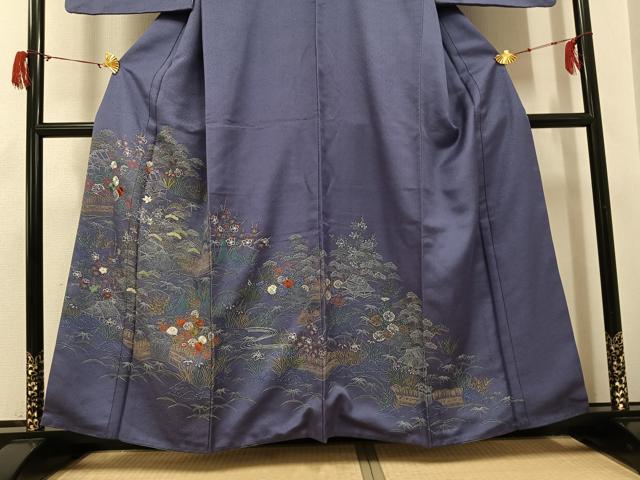 平和屋着物●訪問着 刺繍 松竹梅 風景文 金糸 正絹 逸品 AABG7095ph