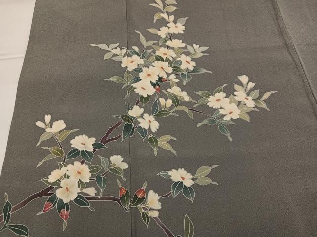 平和屋着物●本加賀友禅作家 南克治 訪問着 枝花文 正絹 逸品 AABG7099ph
