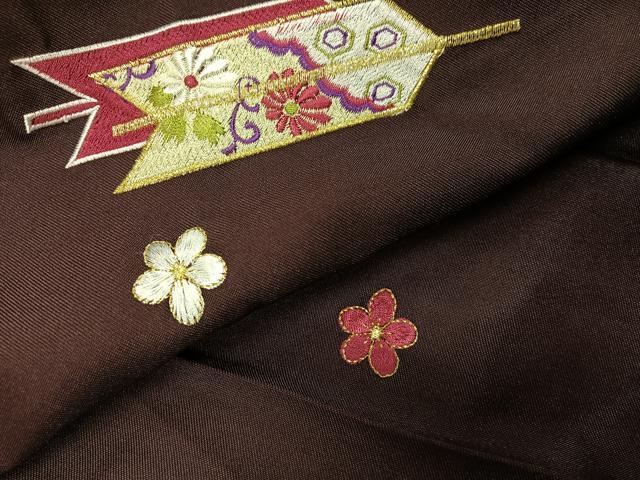 平和屋着物●女性 行灯袴 刺繍 矢羽根花文 暈し染め 金糸 洗える着物 AABG7111ph