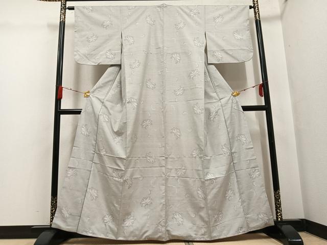 平和屋着物●本場大島紬 白大島 更紗唐草文 正絹 逸品 AABG7117ph