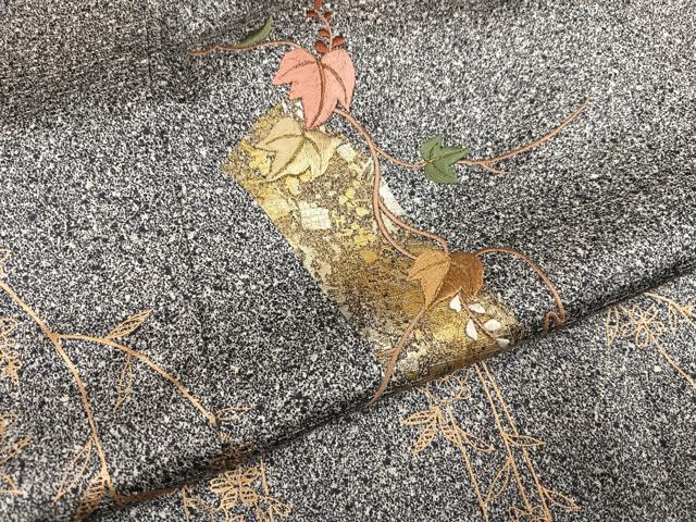平和屋着物●訪問着 刺繍 草花文 金彩 正絹 逸品 AABG7122ph