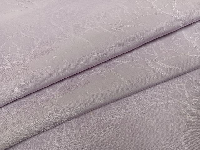 平和屋着物●上質な色無地 草木地紋 薄梅鼠色 正絹 逸品 AABG7132ph