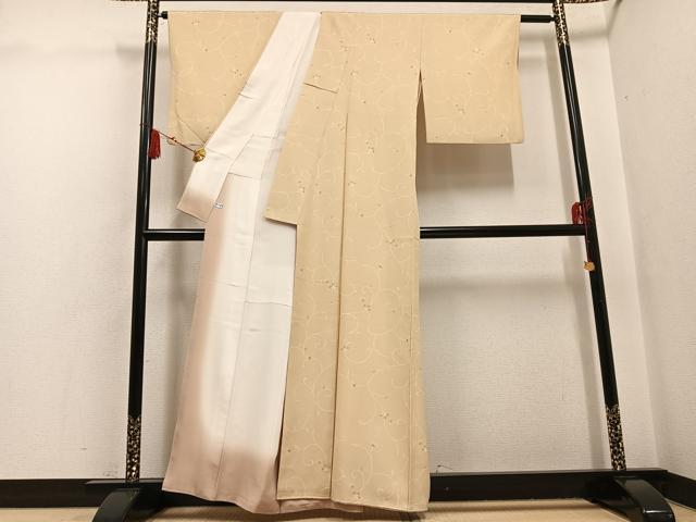 平和屋着物●上質な小紋 唐草文 正絹 逸品 AABG7133ph