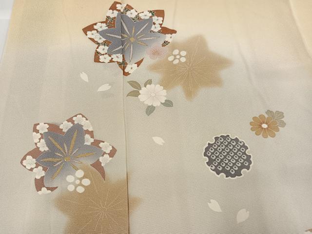 平和屋着物●訪問着 友禅 雪輪草花文 正絹 逸品 AABG7140ph