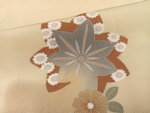 平和屋着物●訪問着 友禅 雪輪草花文 正絹 逸品 AABG7140ph