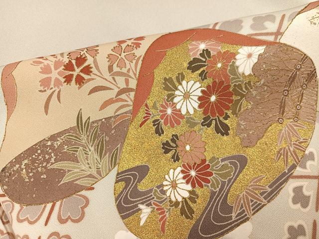 平和屋着物●色留訪問着 友禅 駒刺繍 松竹梅貝合わせ文 金彩 丹後ちりめん 仮絵羽 正絹 逸品 未使用 AABG7143ph