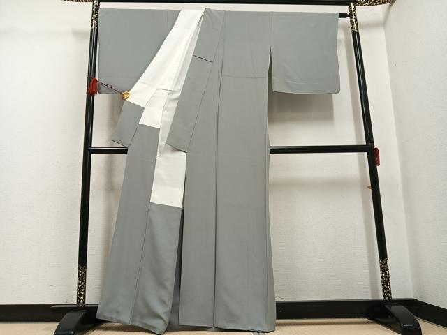平和屋着物●上質な色無地 利休白茶色 正絹 逸品 AABG7144ph