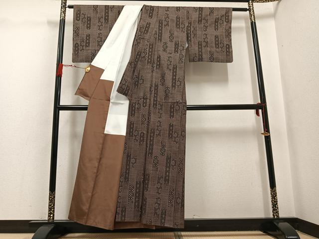 平和屋着物●本場大島紬 一元7マルキ 吉祥花間道 正絹 逸品 AABG7146ph