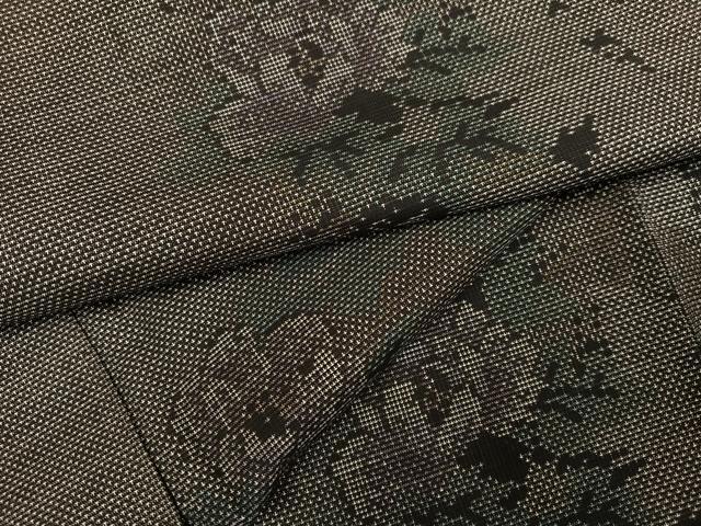 平和屋着物●本場大島紬 カタス7マルキ 草花文 正絹 逸品 AABG7157ph