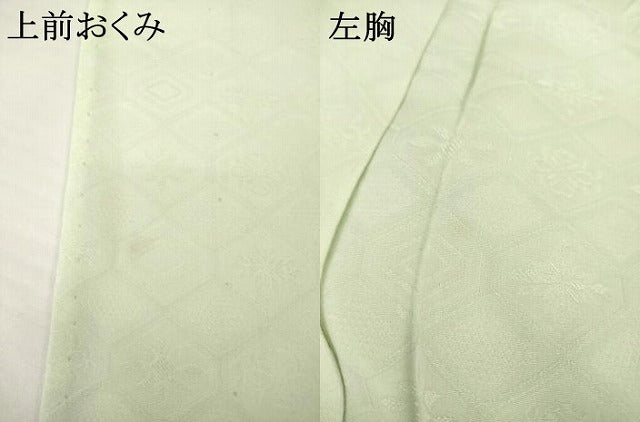 平和屋着物▽上質な色無地 単衣 亀甲花地紋 柳鼠色 正絹 逸品 AABG7206ck