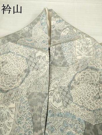 平和屋着物▽上質な小紋 単衣 陶器花文 正絹 逸品 AABG7213ck