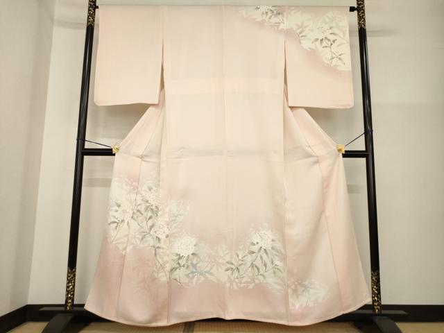 平和屋着物▽訪問着 単衣 枝花文 正絹 逸品 AABG7216ck