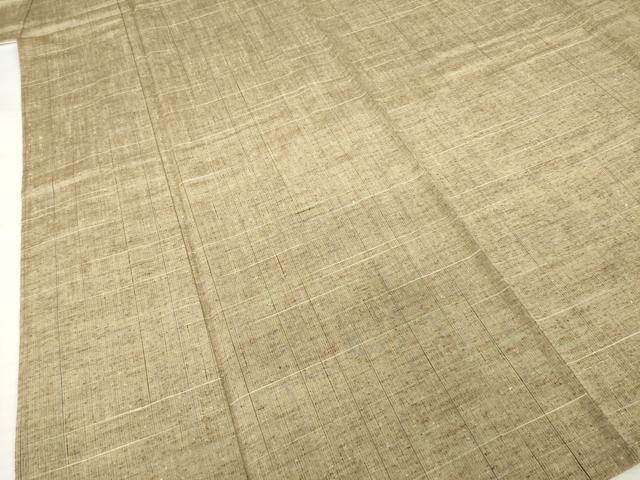 平和屋着物▽上質な紬 単衣 変わり格子 正絹 逸品 AABG7224ck
