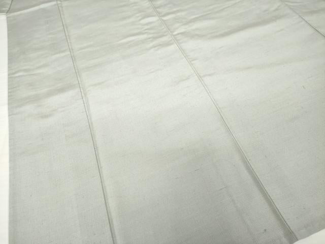 平和屋着物▽上質な紬 単衣 色無地 素鼠色 正絹 逸品 AABG7232ck