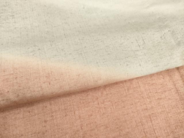 平和屋着物▽訪問着 単衣 紬地 霞文 暈し染め 正絹 逸品 AABG7246ck