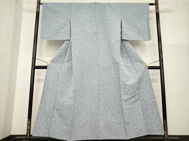 平和屋着物▽上質な小紋 単衣 紬地 大小あられ 正絹 逸品 AABG7262ck