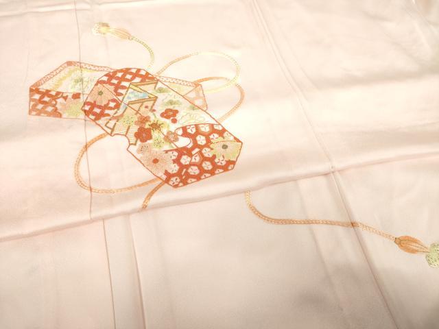 平和屋着物▽訪問着 単衣 中国三大刺繍 相良刺繍 花文箱文 正絹 逸品 AABG7267ck