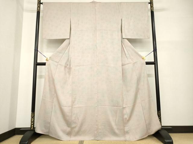平和屋着物▽上質な小紋 単衣 霞文 三越扱い 正絹 逸品 AABG7268ck