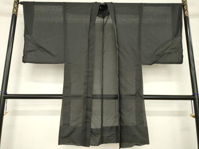 平和屋着物▽男性 長羽織 スリーシーズン 春夏秋 塵除け 蝋色 正絹 逸品 AABG7270ck