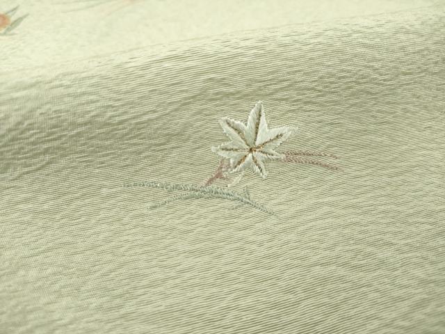 平和屋着物▽豪華色留袖 単衣 総刺繍 舞花文 金糸 正絹 逸品 AABG7273ck