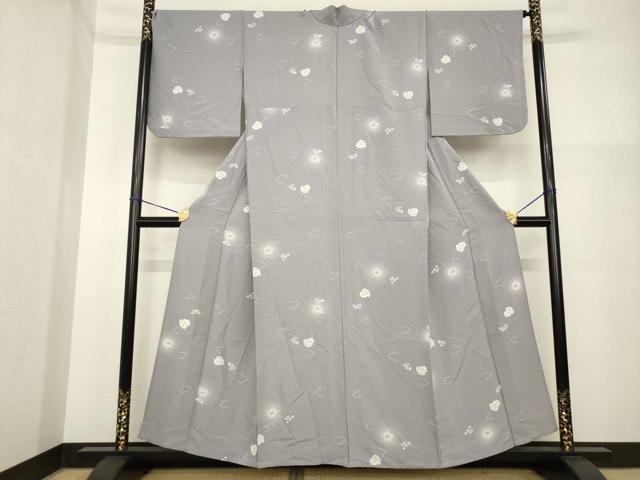 平和屋着物▽上質な小紋 単衣 辻が花 舞花丸文 正絹 逸品 AABG7279ck