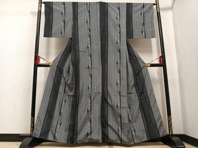 平和屋着物●上質な紬 間道 正絹 逸品 AABG7282ph