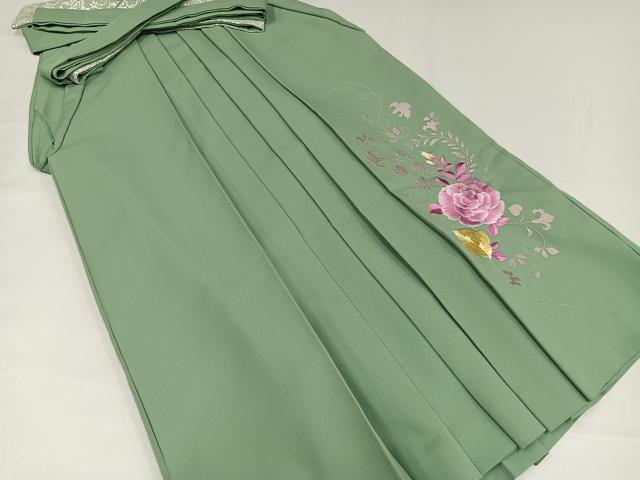 平和屋着物●ファッションブランド hiromichi nakano ヒロミチナカノ 女性 行灯袴 刺繍 草花文 金糸 洗える着物 AABG7292ph