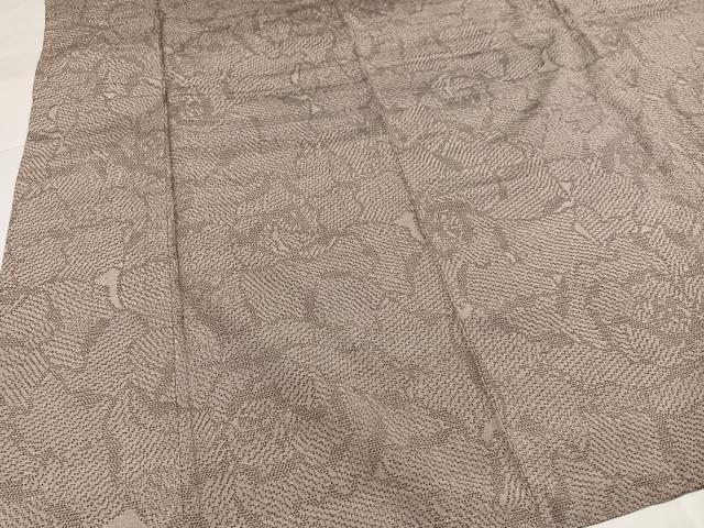平和屋着物●上質な紬 牡丹文 正絹 逸品 AABG7296ph
