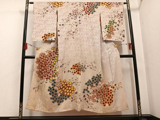 平和屋着物●アンティーク 大正ロマン 訪問着 草花文 正絹 逸品 AABG7301ph