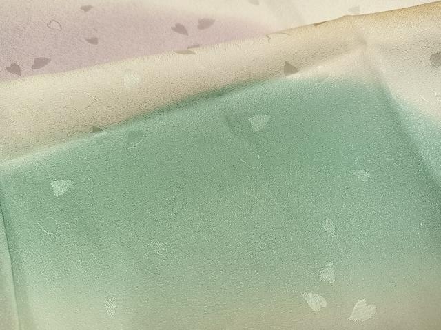 平和屋着物●振袖用長襦袢 無双仕立て 遠山 桜花弁地紋 正絹 逸品 AABG7306ph