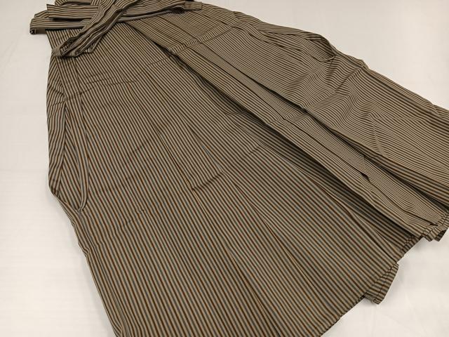 平和屋着物●男性 馬乗り袴 縞 正絹 逸品 AABG7308ph