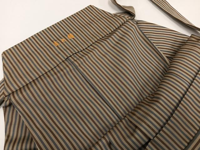 平和屋着物●男性 馬乗り袴 縞 正絹 逸品 AABG7308ph