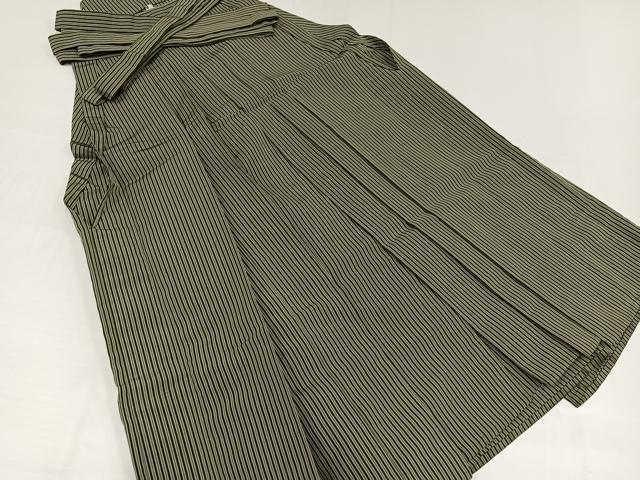 平和屋着物●男性 馬乗り袴 縞 正絹 逸品 AABG7309ph