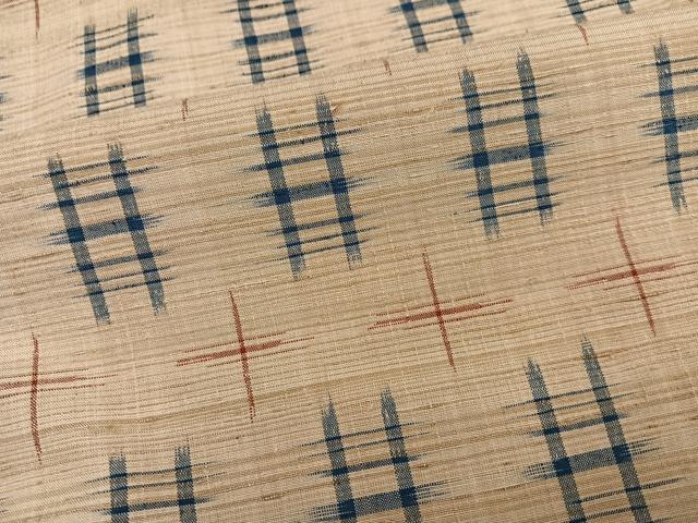 平和屋着物●上質な紬 井桁 正絹 逸品 未使用 AABG7336ph