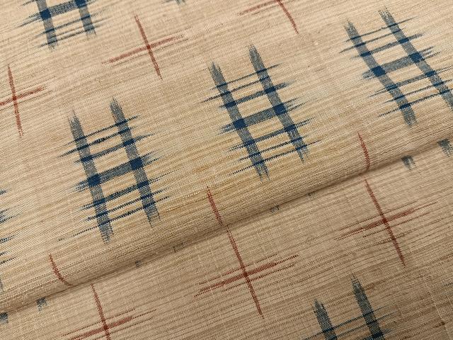 平和屋着物●上質な紬 井桁 正絹 逸品 未使用 AABG7336ph