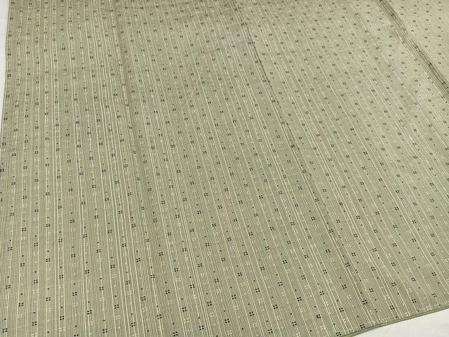 平和屋着物●花織 紬 幾何学文様 正絹 逸品 未使用 AABG7346ph