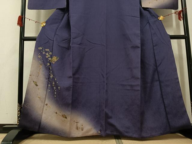 平和屋着物●訪問着 扇面花文 暈し染め 金彩 やまと誂製 正絹 逸品 AABG7354ph