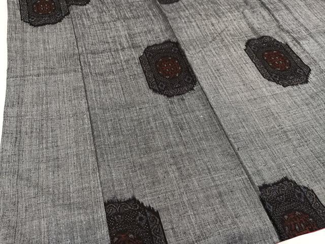平和屋着物●本場結城紬 重要無形文化財 80亀甲 幾何学文様 正絹 逸品 AABG7355ph