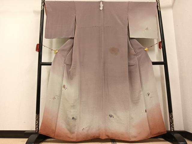 平和屋着物●訪問着 刺繍 宝尽くし 暈し染め 鬼しぼ縮緬 正絹 逸品 AABG7360ph