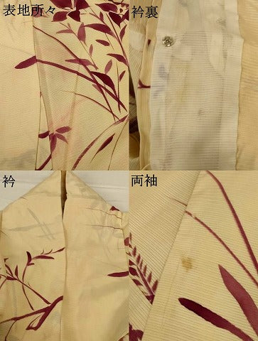 平和屋着物*夏物 小紋 絽 草花文 正絹 逸品 AABG7376jd