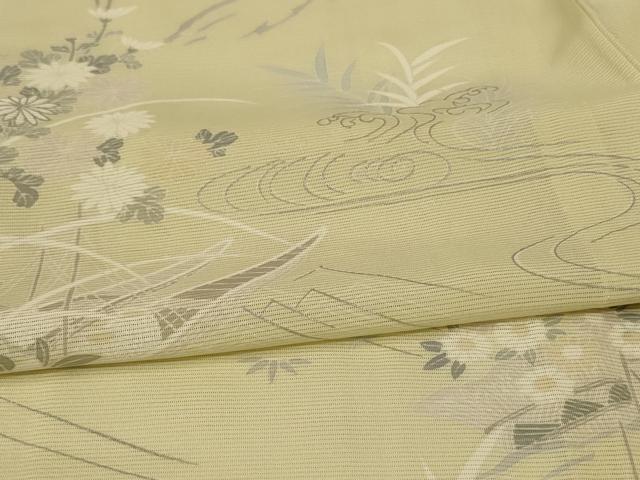 平和屋着物*夏物 訪問着 絽 風景草花文 正絹 逸品 未使用 AABG7380jd